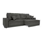 Sofá Palermo 2,60m Retrátil E Reclinável Velosuede Cinza - Ne