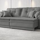 Sofá Palermo 2,60m Retrátil E Reclinável Velosuede Grafite -