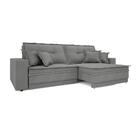 Sofá Palermo 2,60m Retrátil E Reclinável Velosuede Grafite -