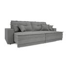 Sofá Palermo 2,60m Retrátil E Reclinável Velosuede Grafite -