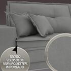 Sofá Palermo 2,60m Retrátil E Reclinável Velosuede Grafite -