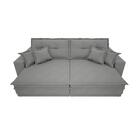 Sofá Palermo 2,60m Retrátil E Reclinável Velosuede Grafite -