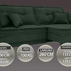 Sofá Palermo 2,60m Retrátil E Reclinável Velosuede Verde - Ne