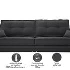 Sofá Palermo 2,80m Retrátil E Reclinável Linho Soft Grafite -