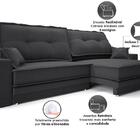 Sofá Palermo 2,80m Retrátil E Reclinável Linho Soft Grafite -