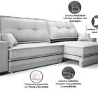 Sofá Palermo 2,80m Retrátil E Reclinável Linho Soft Prata - N