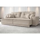 Sofá Palermo 2,80m Retrátil E Reclinável Velosuede Areia - Ne