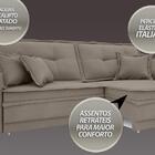 Sofá Palermo 2,80m Retrátil E Reclinável Velosuede Bege - Net