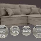 Sofá Palermo 2,80m Retrátil E Reclinável Velosuede Bege - Net