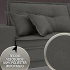 Sofá Palermo 2,80m Retrátil E Reclinável Velosuede Cinza - Ne