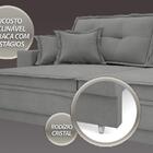 Sofá Palermo 2,80m Retrátil E Reclinável Velosuede Grafite -