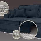 Sofá Palermo 2,80m Retrátil E Reclinável Velosuede Petroleo -