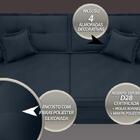 Sofá Palermo 2,80m Retrátil E Reclinável Velosuede Petroleo -