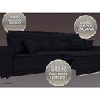 Sofá Palermo 2,80m Retrátil E Reclinável Velosuede Preto - Ne