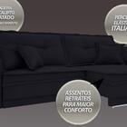 Sofá Palermo 2,80m Retrátil E Reclinável Velosuede Preto - Ne