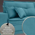 Sofá Palermo 2,80m Retrátil E Reclinável Velosuede Turquesa -