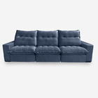 Sofá Palermo 6 Lugares 3,20 Metros Veludo - 24 Marinho