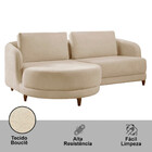Sofá Palermo Linho 1 Modulo 100cm B10cm + Chaise 1m Meu Sofá