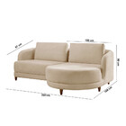 Sofá Palermo Linho 1 Modulo 100cm B10cm + Chaise 1m Meu Sofá