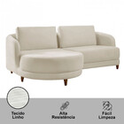 Sofá Palermo Linho 1 Modulo 100cm B10cm + Chaise 1m Meu Sofá