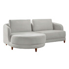 Sofá Palermo Veludo 1 Modulo 120cm B10cm + Chaise 1m Meu Sofá