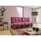 Sofá Pallet 1 Lugar - Móveis Estrela - Jeans / Vinho