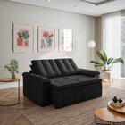 Sofá Palmeira Retrátil Reclinável 3 Lugares 180cm Veludo Cabe