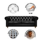 Sofá Para Barbearia 1,80m Chesterfield Living Corino Preto Sh