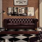 Sofá Para Barbearia 2,20m Chesterfield Living Corino Marrom S