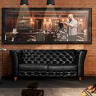 Sofá Para Barbearia Chesterfield 2 Lugares Preto Shop Jm