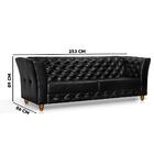 Sofá Para Barbearia Chesterfield 4 Lugares Preto Shop Jm