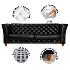 Sofá Para Barbearia Chesterfield 4 Lugares Preto Shop Jm