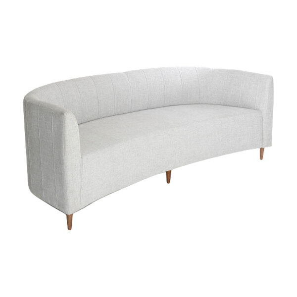 Sofá Para Decoração Margot Curvo 2 44 Metros Tecido Linho Pés