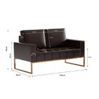 Sofá Para Escritório E Recepção 3 Lugares Corino Atena Marrom
