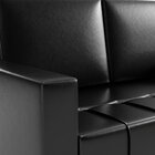 Sofá Para Escritório E Recepção 3 Lugares Corino Atena Preto