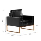 Sofá Para Escritório E Recepção 3 Lugares Corino Atena Preto