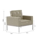 Sofá Para Escritório E Recepção 3 Lugares Corino Isis Bege