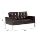 Sofá Para Escritório E Recepção 3 Lugares Corino Isis Marrom