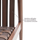 Sofá para Jardim 2 Lugares Alumínio e Couro Sintético 70x148x86cm Marrom e Bege Retrô Naterial