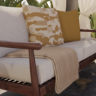 Sofá para Jardim 2 Lugares Alumínio e Couro Sintético 70x148x86cm Marrom e Bege Retrô Naterial