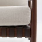 Sofá para Jardim 2 Lugares Alumínio e Couro Sintético 70x148x86cm Marrom e Bege Retrô Naterial