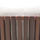 Sofá para Jardim 2 Lugares Alumínio e Couro Sintético 70x148x86cm Marrom e Bege Retrô Naterial