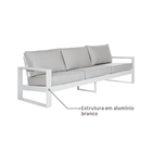 Sofá para Jardim 3 lugares Alumínio Las Vegas Cinza Naterial