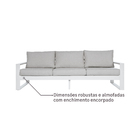 Sofá para Jardim 3 lugares Alumínio Las Vegas Cinza Naterial