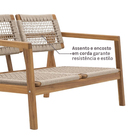 Sofá para Jardim 2 Lugares Madeira Acácia 124x74x80cm Oasis Naterial