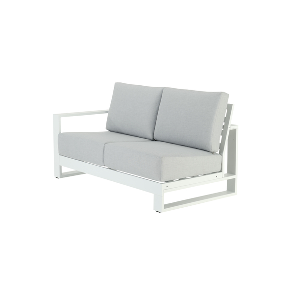 Sofá para Jardim Canto Esquerdo Alumínio Branco e Cinza 160x88x91cm Athena Naterial