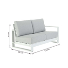 Sofá para Jardim Lado Esquerdo Alumínio Branco e Cinza 160x88x91cm Athena Naterial