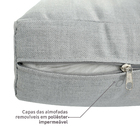 Sofá para Jardim 3 Lugares Alumínio Branco e Cinza 245x88x91cm Athena Naterial