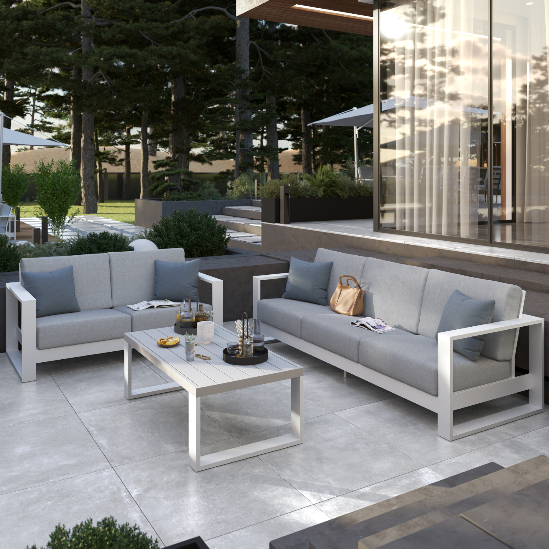 Sofá para Jardim 3 Lugares Athena Naterial