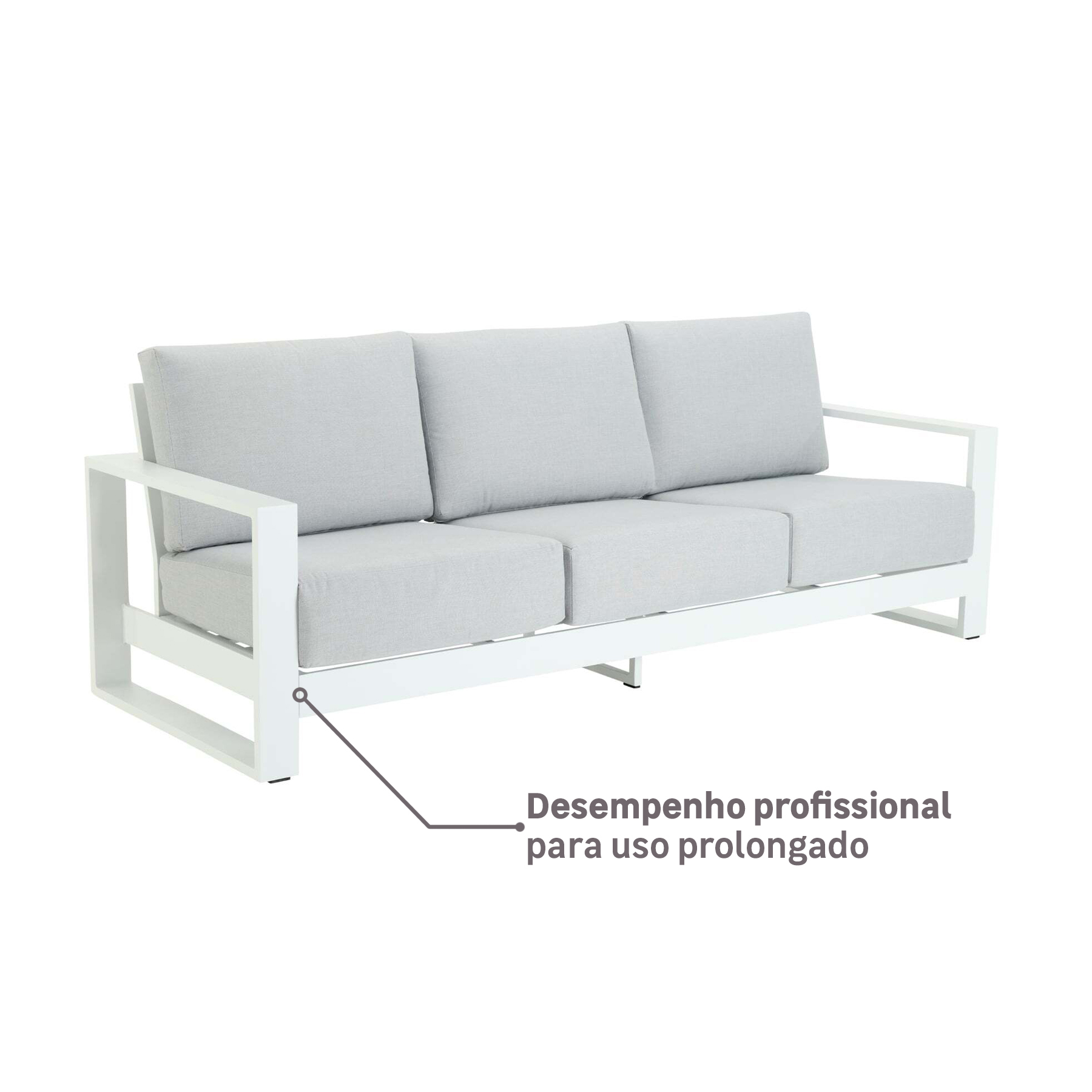 Sofá para Jardim 3 Lugares Athena Naterial